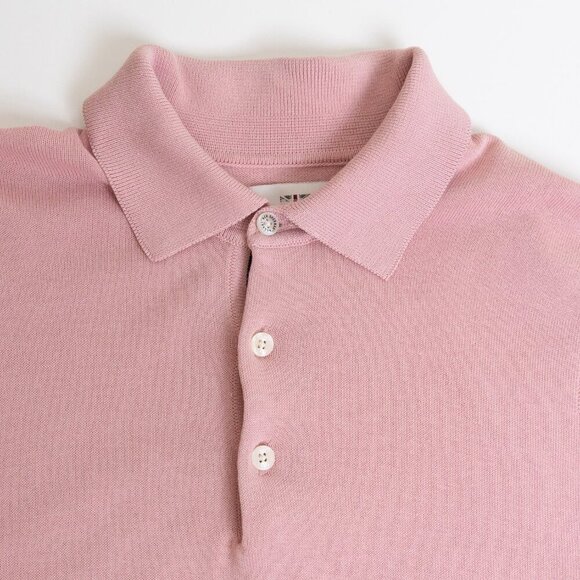 Ben Sherman Short Sleeve Polo Shirt Light Pink Preppy Cotton Knitted Small - Picture 4 of 13